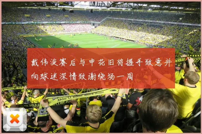 戴伟浚赛后与申花旧将握手致意并向球迷深情致谢绕场一周